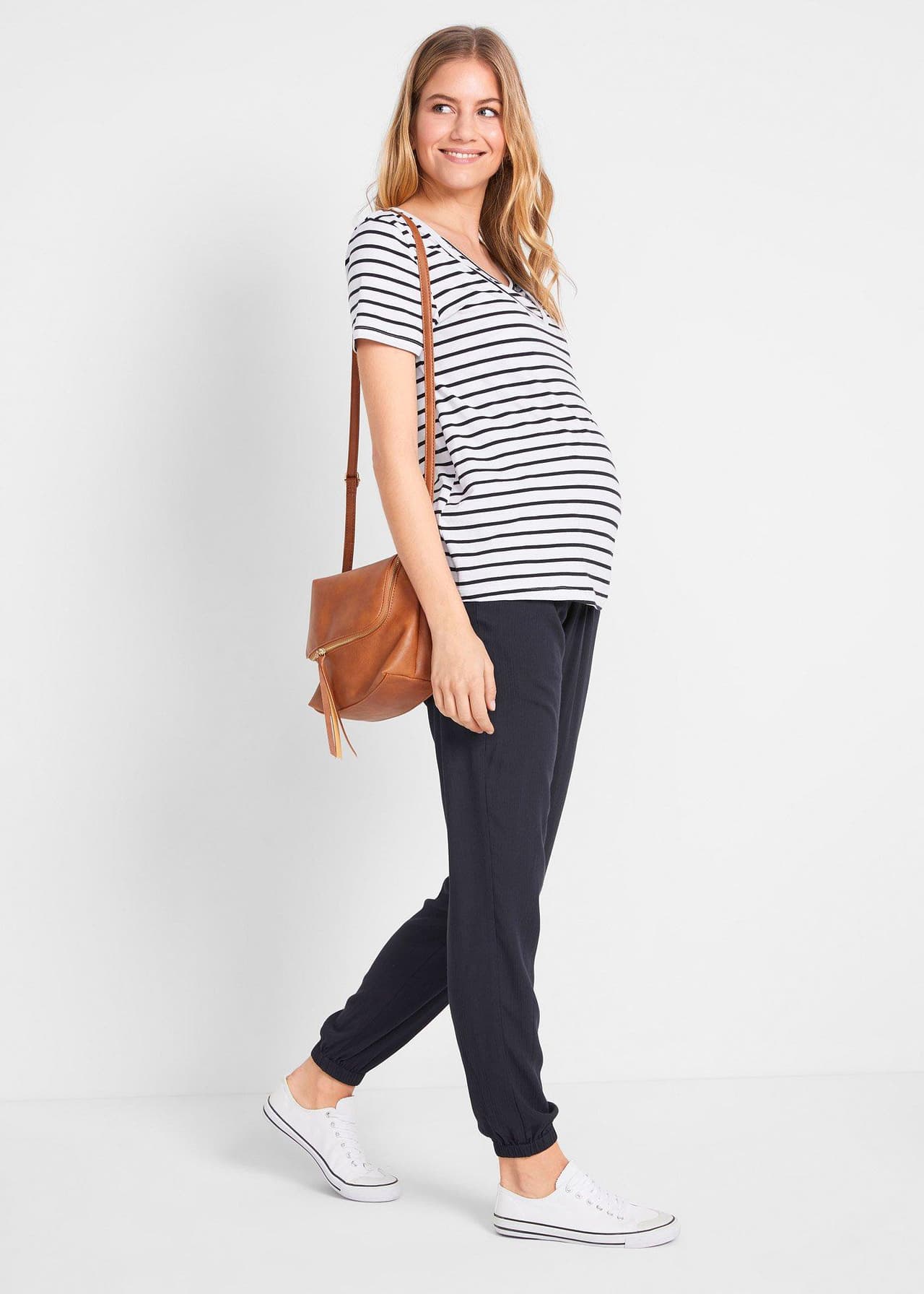 Mammabyxa i luftig viskos, Loose Fit