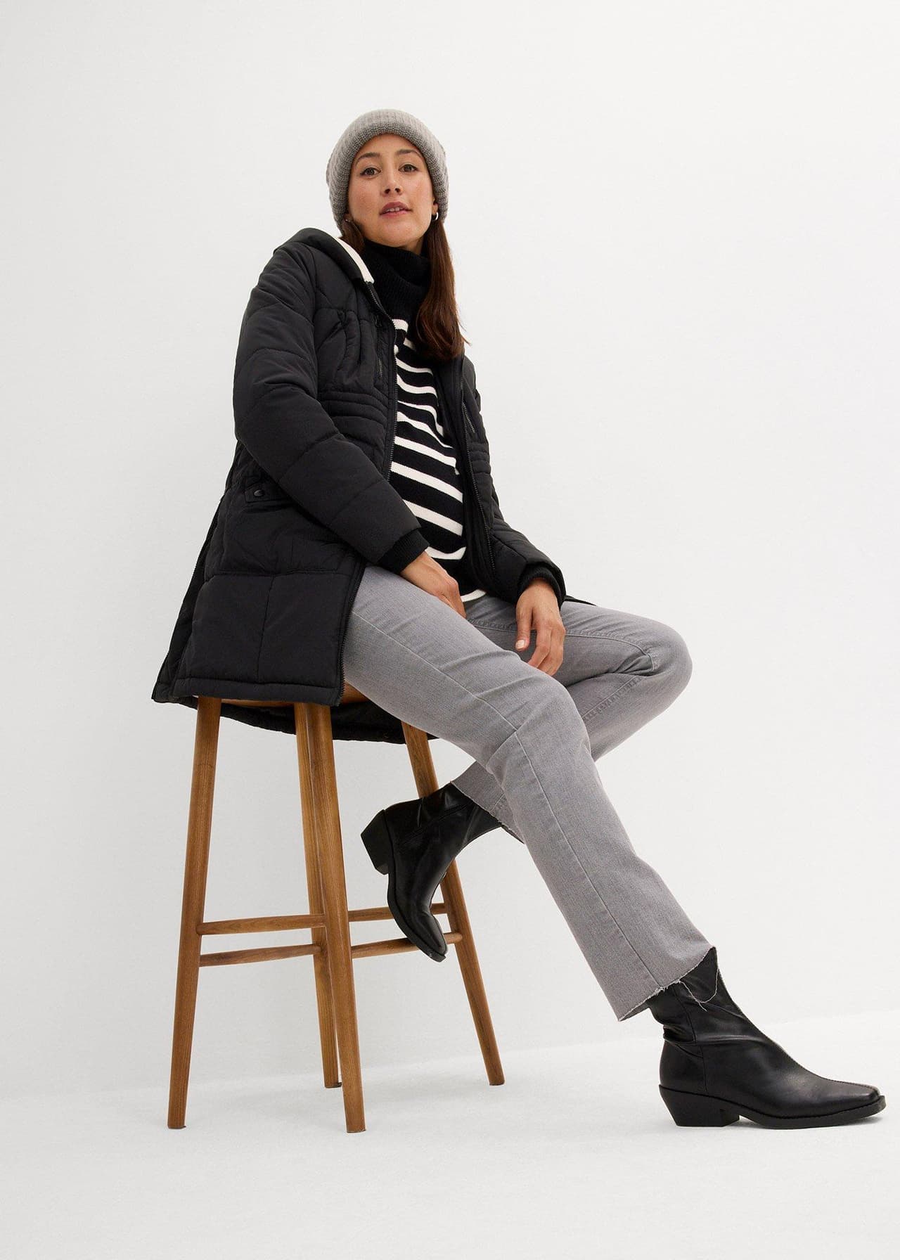 Fodrad mammajacka med babyficka