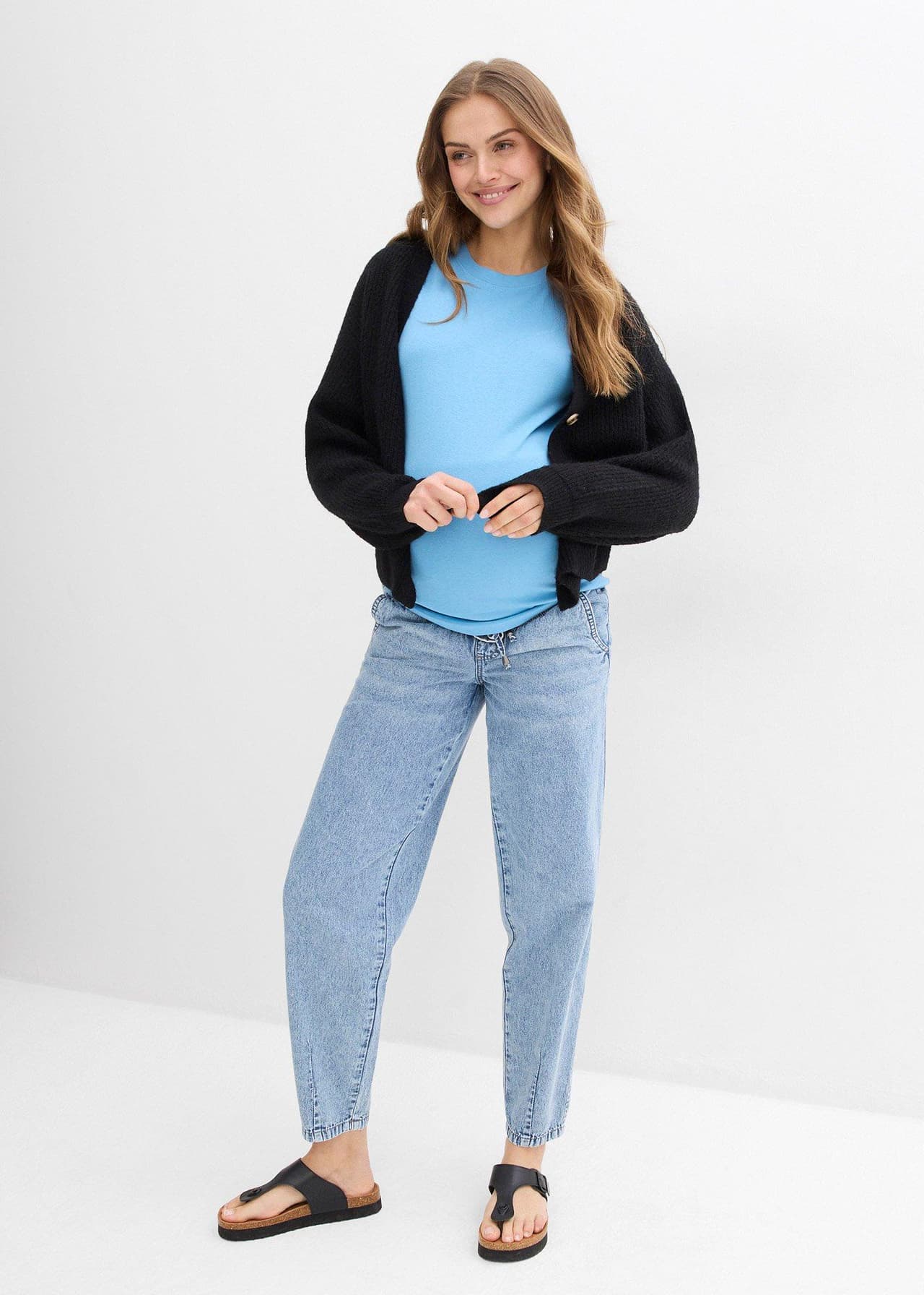 Ribbstickad mammatopp i ren ekologisk bomull (2-pack)