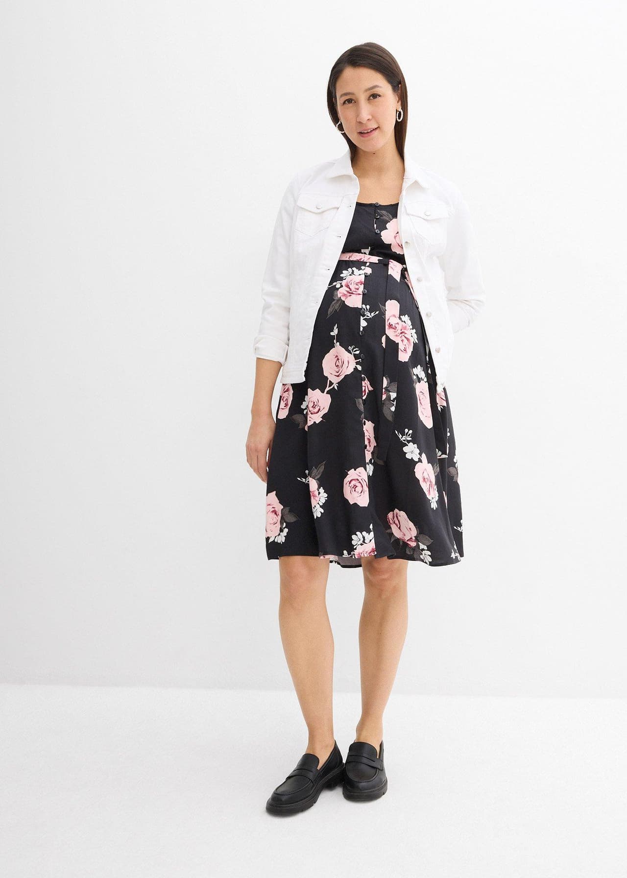 Mamma-/amningsklänning i vävt viskosmaterial