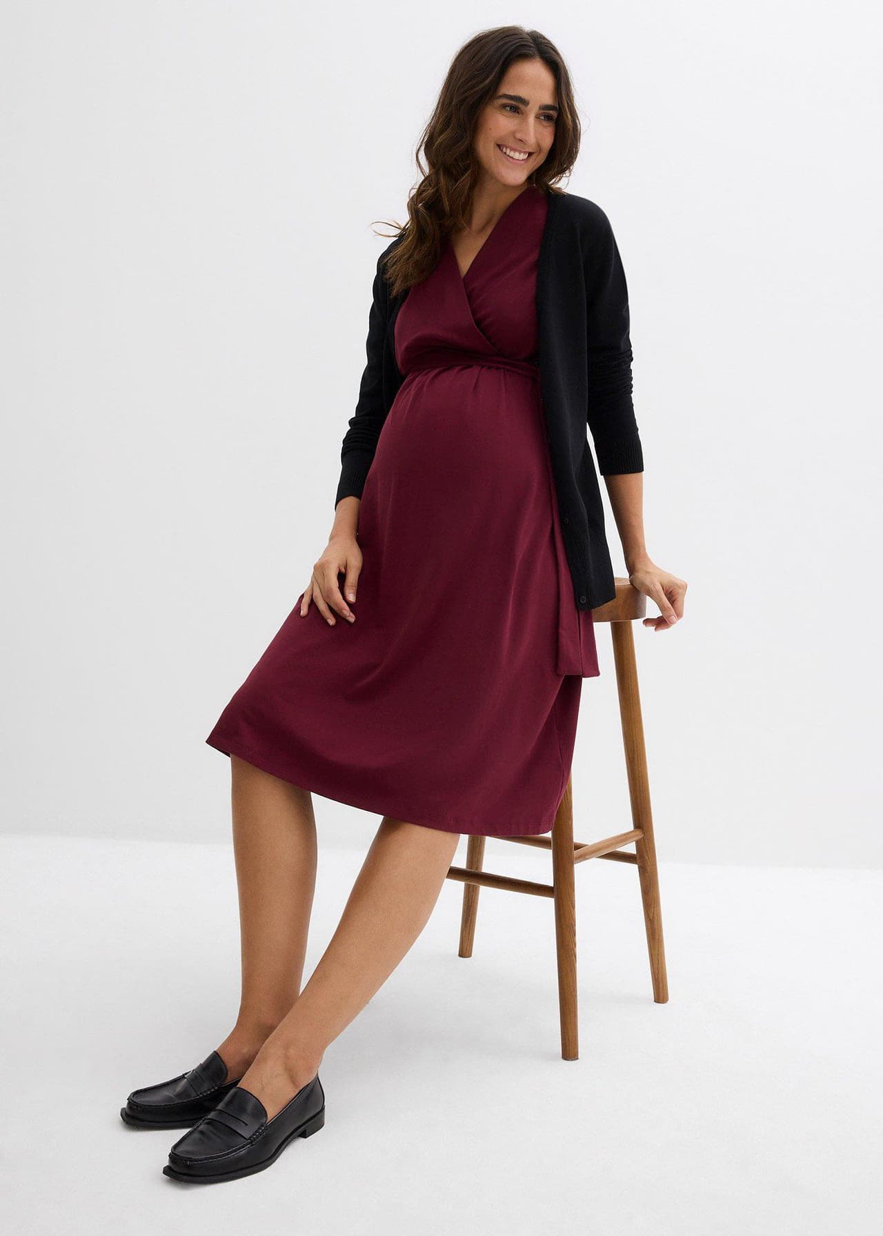 Mamma-/amningsklänning i följsam ekologisk bomullsmix