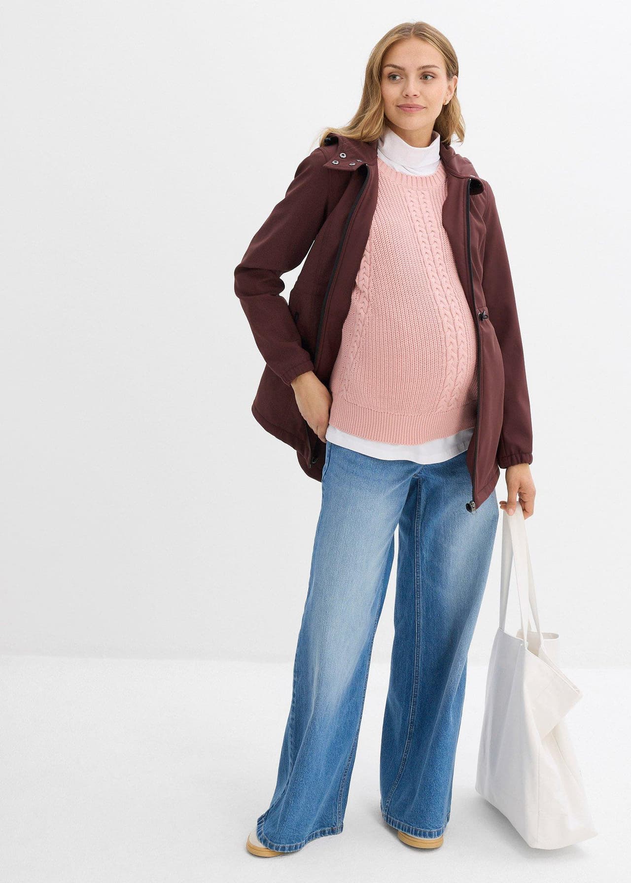 Mammajacka i softshell, justerbar vidd