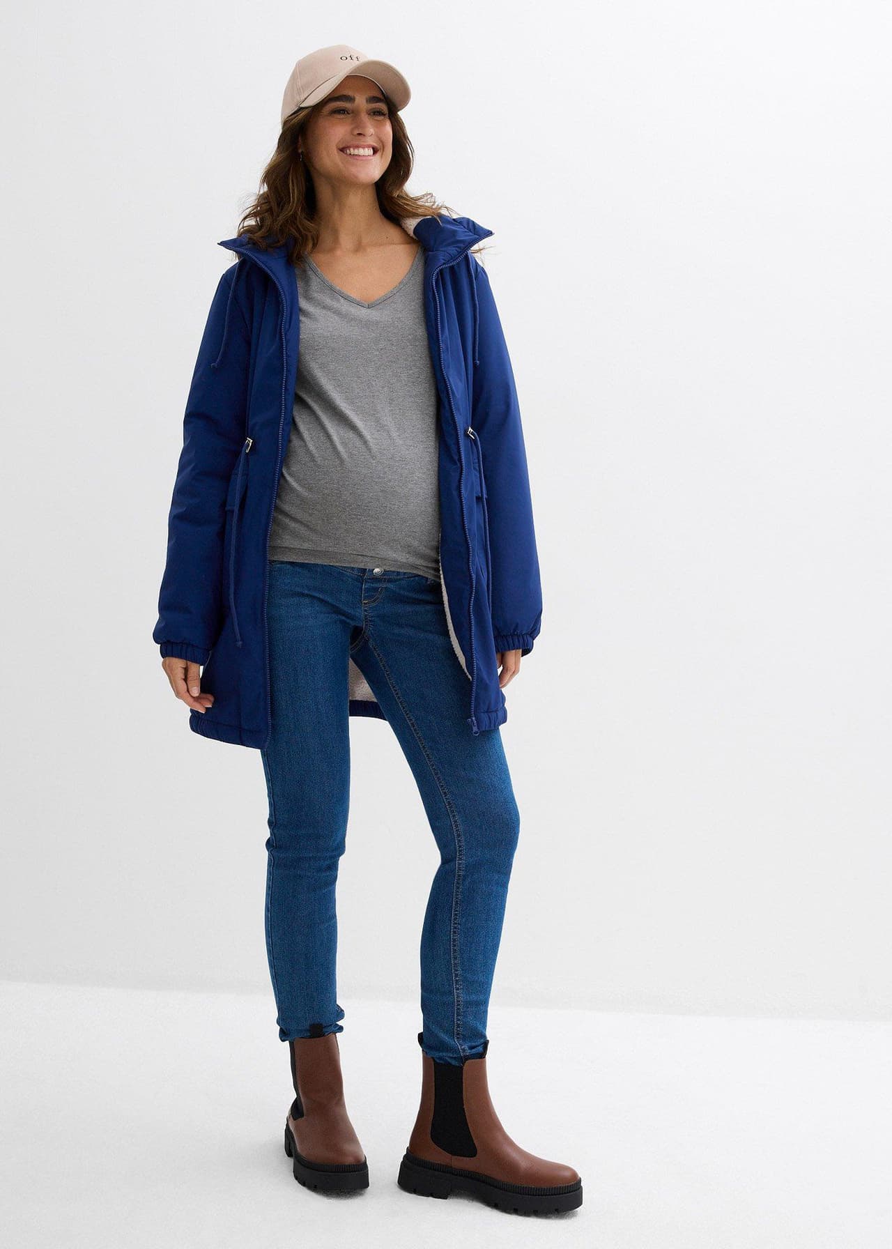 Mammajacka med mysigt foder och bebisficka