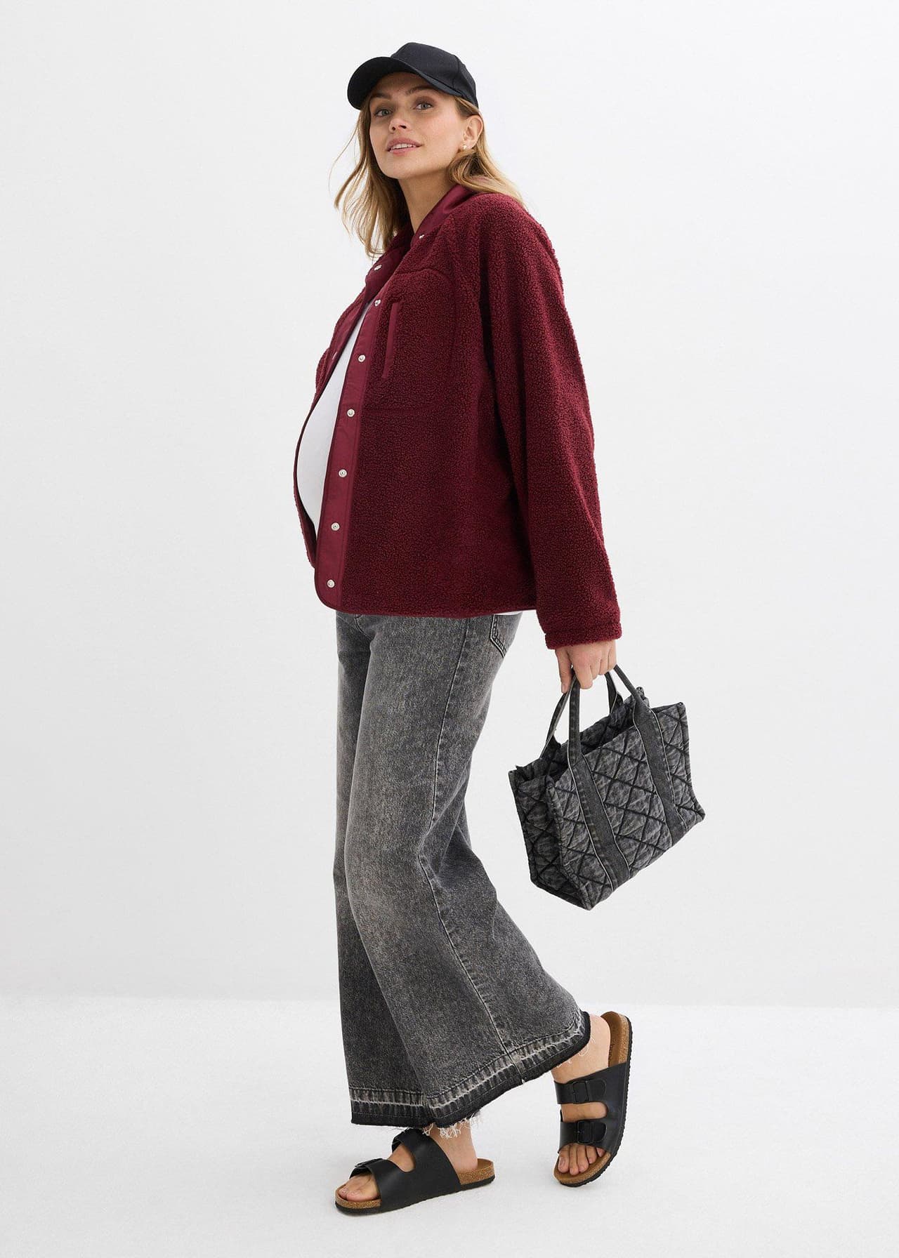 Mammajacka med babyficka i teddyfleece