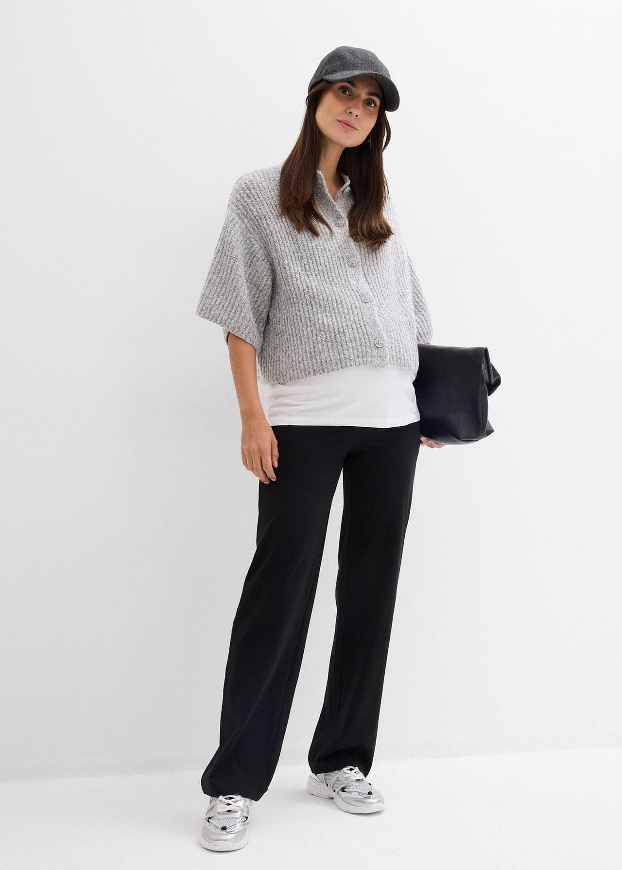 Mammabyxa i jersey med nedvikbar midja