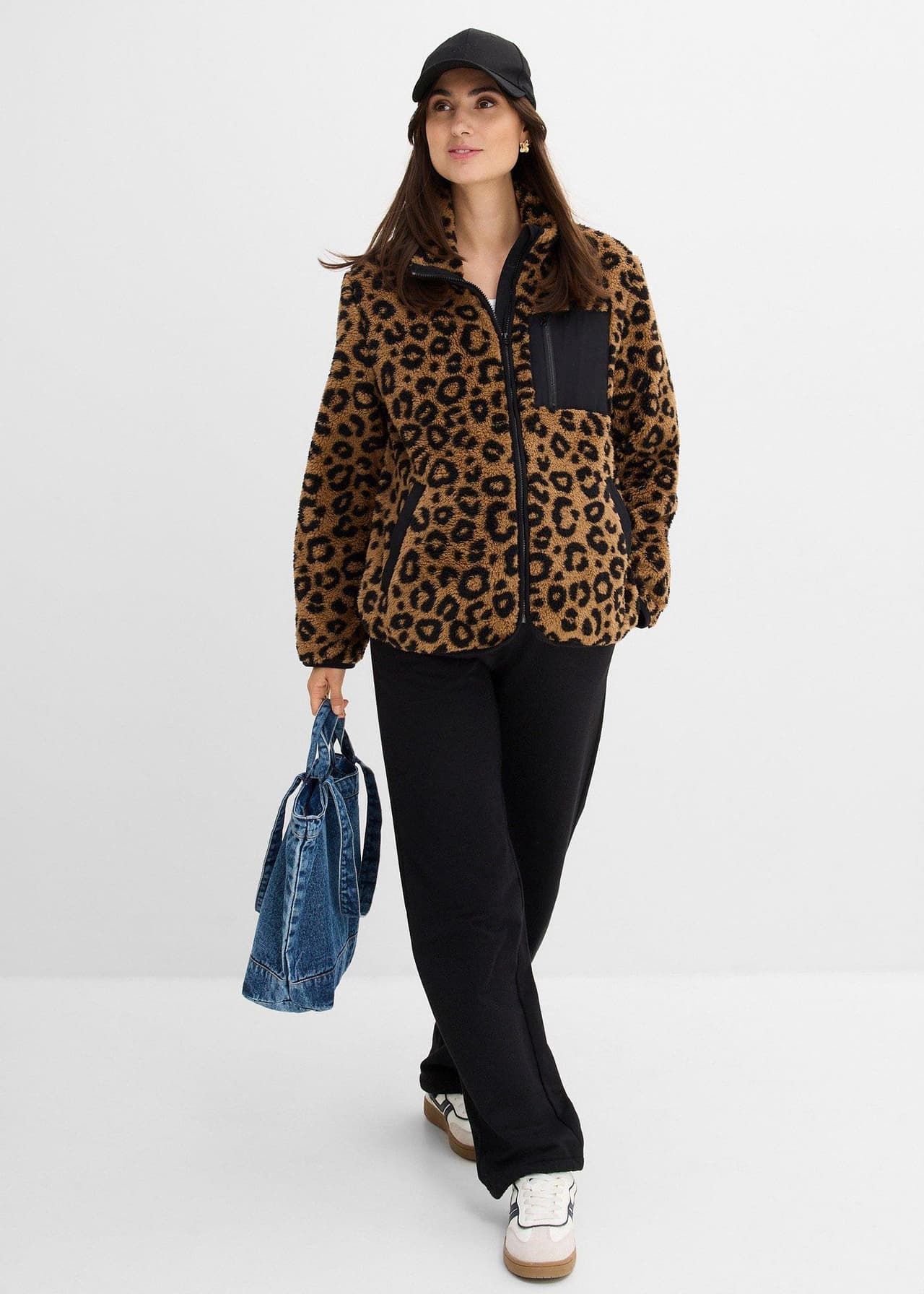 Mammajacka med babyficka i teddyfleece från bonprix