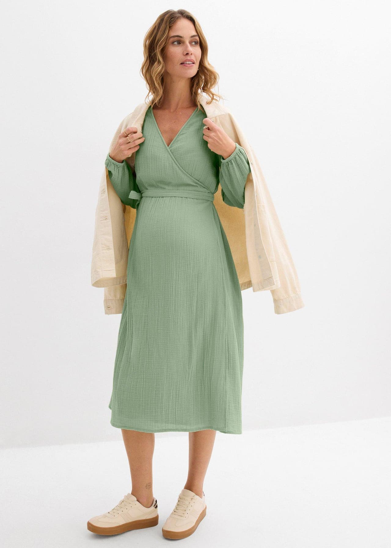 Mamma-/amningsklänning i bomullsmuslin från bonprix